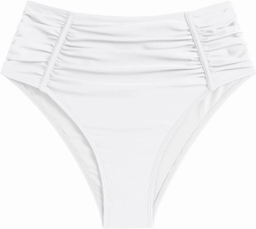 ZAFUL Women's High Waisted Bikini Bottom Tummy Control Swim Briefs Ruched Bathing Suit Vintage Tankinis Brief