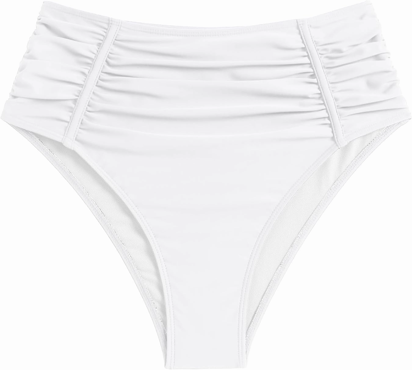 ZAFUL Women's High Waisted Bikini Bottom Tummy Control Swim Briefs Ruched Bathing Suit Vintage Tankinis Brief