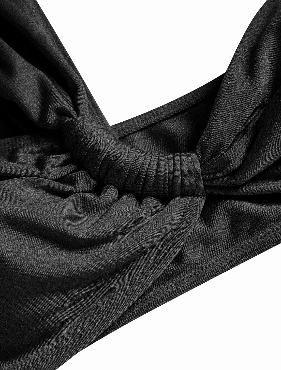 ZAFUL Women's One Shoulder Bikini Top Twisted Ruched Padded Bandeau Bikini Top Swimsuit Bathing Suits Top