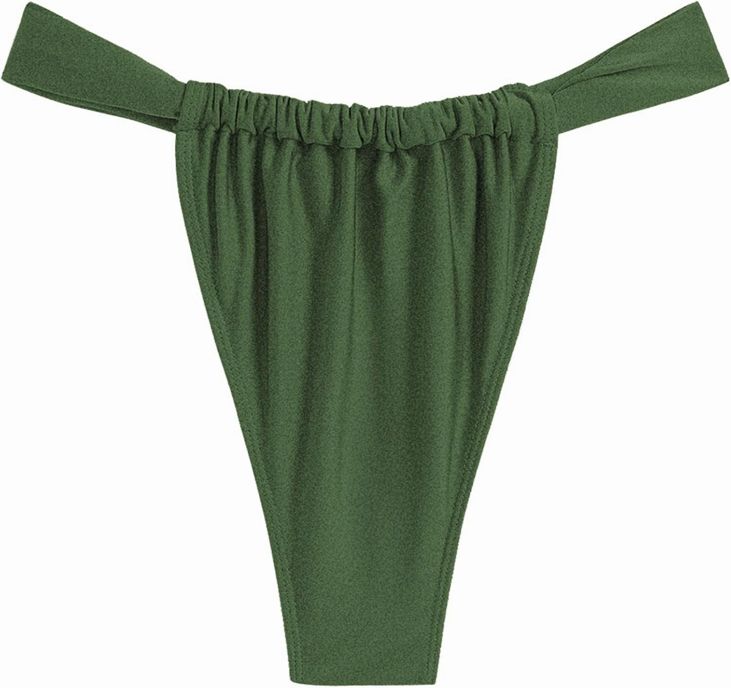 ZAFUL Women's Thong Bikini Bottom Low Waisted High Cut Cheeky Bathing Suit Bottoms with Adjustable Coverage