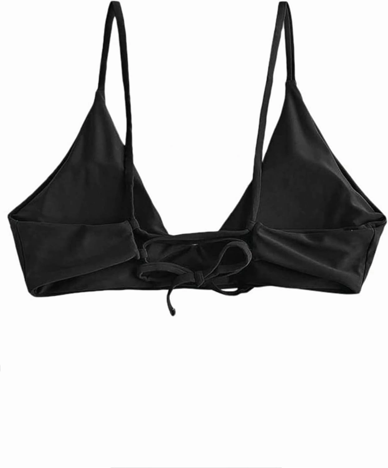 ZAFUL Women's Tie Back Bikini Top Solid Push Up Padded Bralette Swimsuit Bathing Suits Top