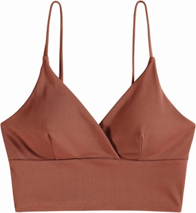 ZAFUL Women's V Neck Tankini Top Ribbed Adjustable Spaghetti Straps Bikini Top Bathing Suit Swim Tops