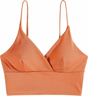 ZAFUL Women's V Neck Tankini Top Ribbed Adjustable Spaghetti Straps Bikini Top Bathing Suit Swim Tops