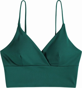 ZAFUL Women's V Neck Tankini Top Ribbed Adjustable Spaghetti Straps Bikini Top Bathing Suit Swim Tops