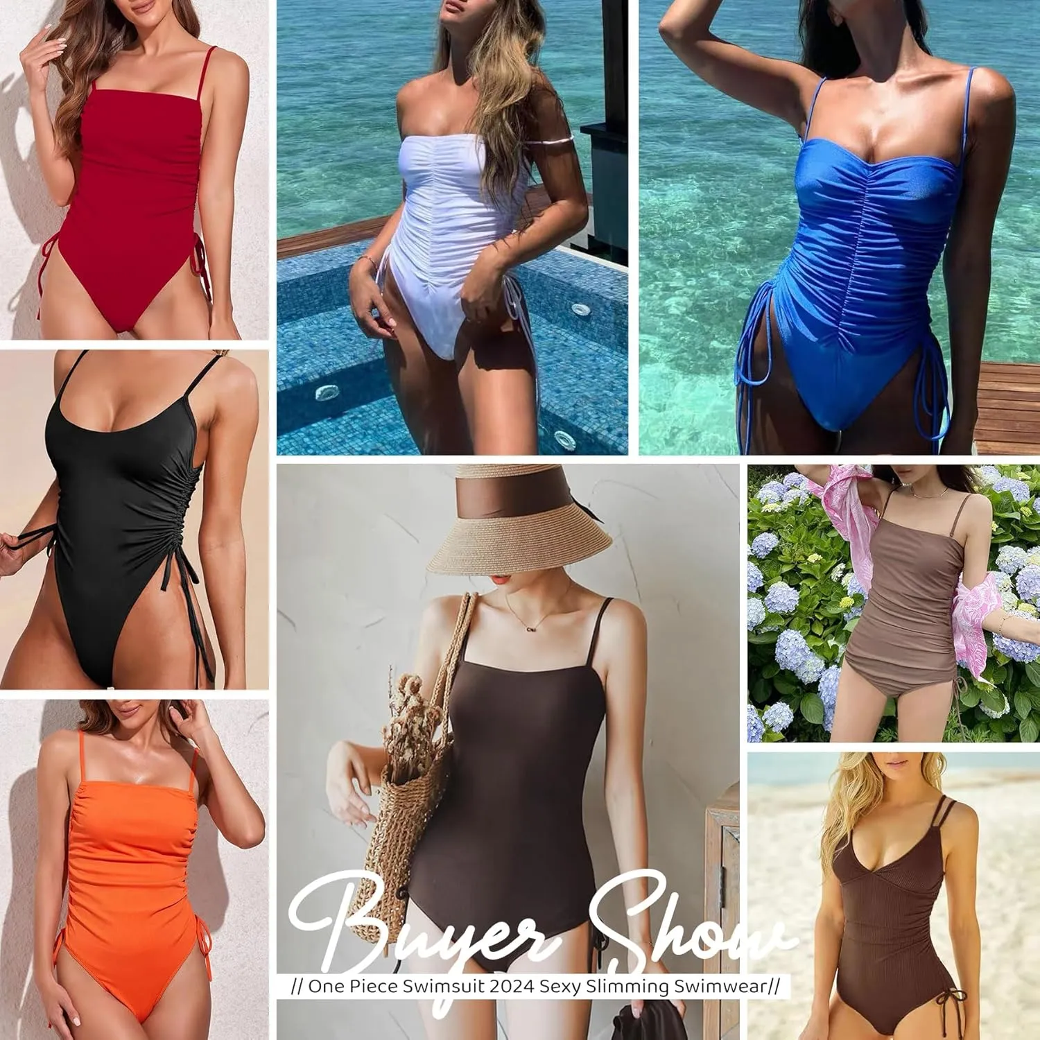 Zando One Piece Swimsuit Women Tummy Control Bathing Suits Cheeky High Cut One Piece Swimsuits Swimwear Tie Side