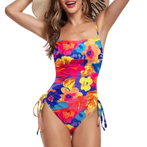 Zando One Piece Swimsuit Women Tummy Control Bathing Suits Cheeky High Cut One Piece Swimsuits Swimwear Tie Side
