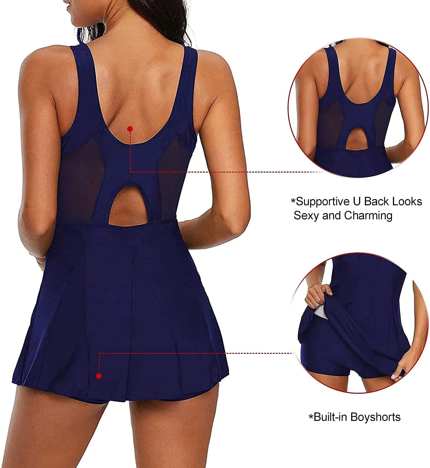 Zando Swim Suits for Women 2025 Swim Dress Womens SwimsuitsBathing Suits Swim Skirt One Piece Swimsuit Tummy Control