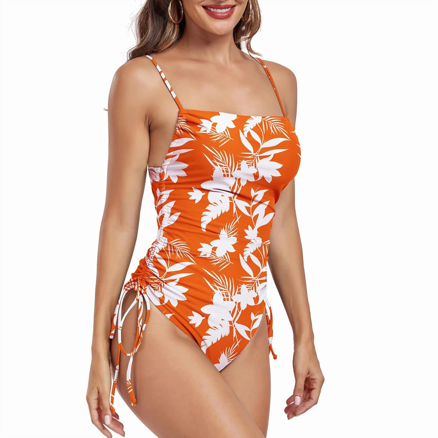 Zando One Piece Swimsuit Women Tummy Control Bathing Suits Cheeky High Cut One Piece Swimsuits Swimwear Tie Side