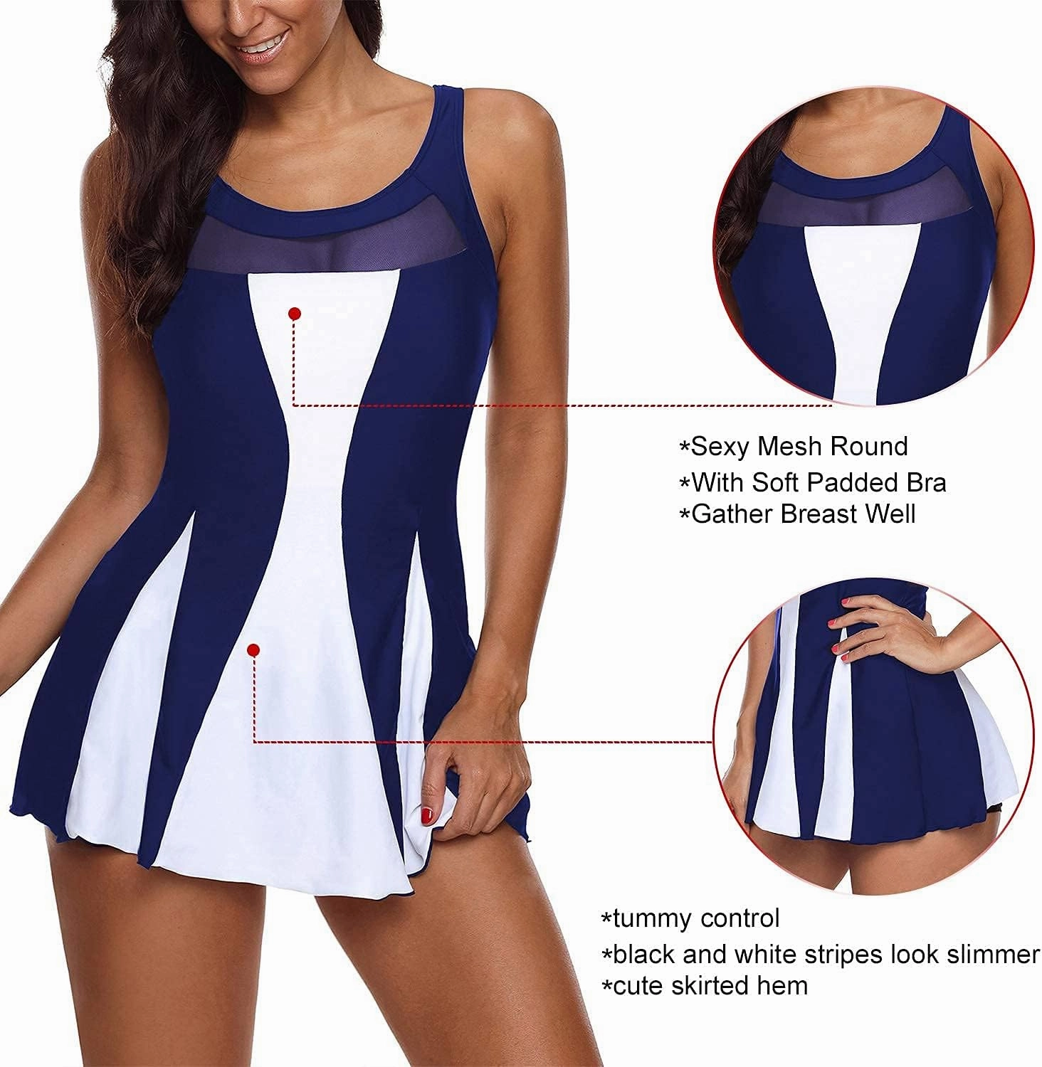Zando Swim Suits for Women 2025 Swim Dress Womens SwimsuitsBathing Suits Swim Skirt One Piece Swimsuit Tummy Control