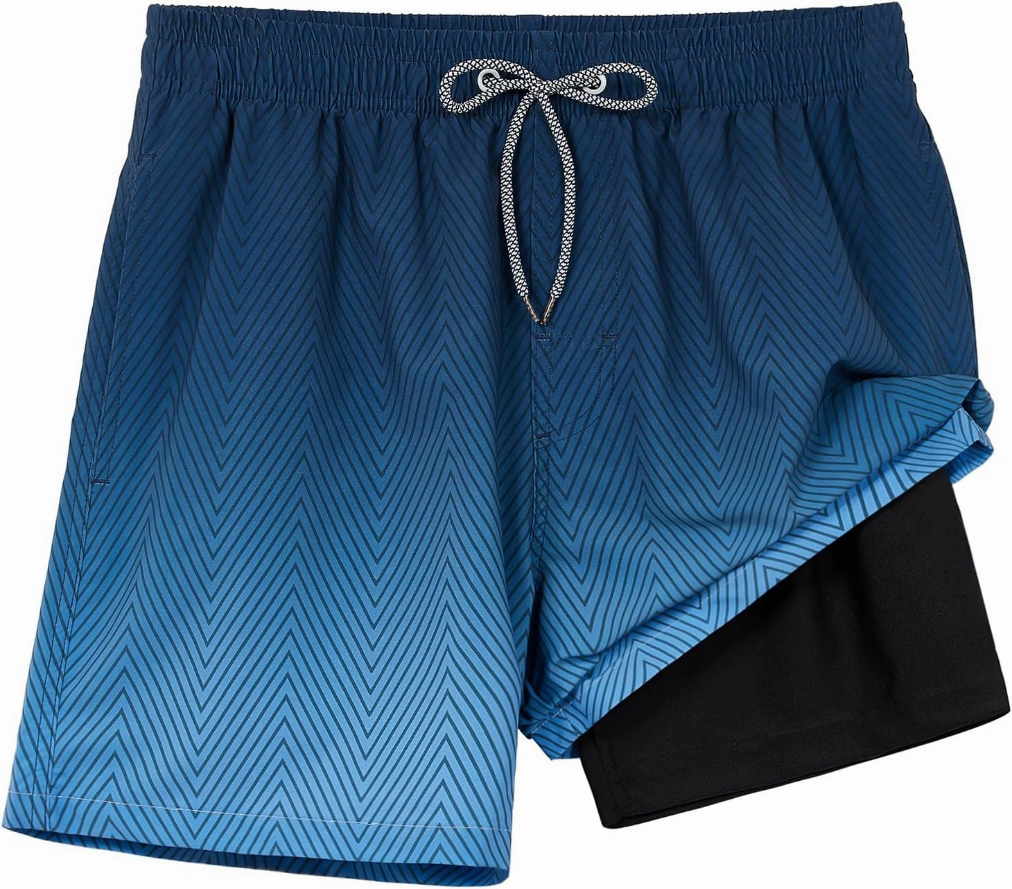 zeetoo Mens Swim Trunks with Compression Liner 5.5" Inseam Shorts Bathing Suit Quick Dry Swimsuit