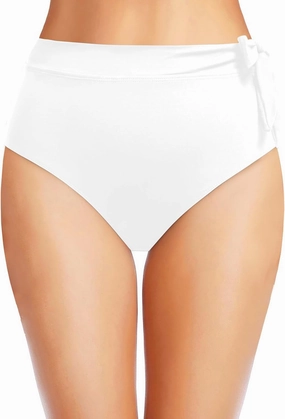 Zmart High Waisted Bikini Bottoms - Women's Full Coverage Bathing Suit Tummy Control Swimsuit with Tie Side Knot Bottom
