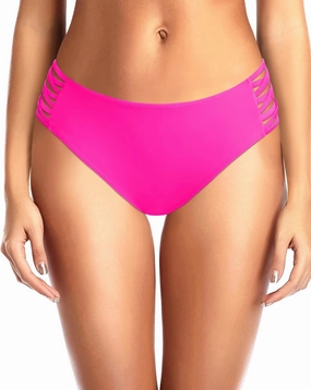 Zmart Strappy Bikini Bottoms - Women's Full Coverage Bathing Suit Mid Waist Swimsuit Bottom