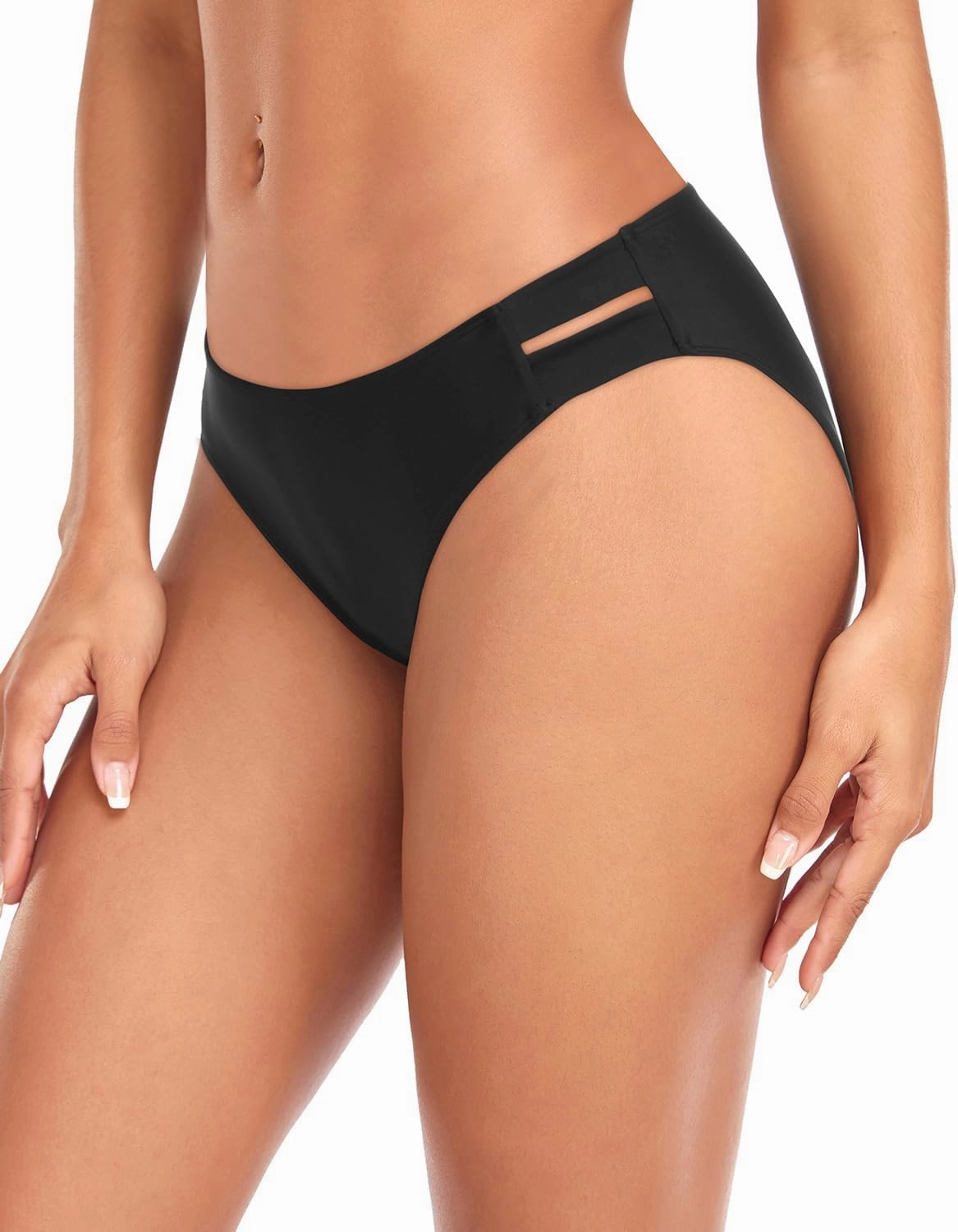 Zmart Strappy Low Rise Bikini Bottoms - Women Full Coverage Swim Bathing Suit Bottom Swimsuits Bottom