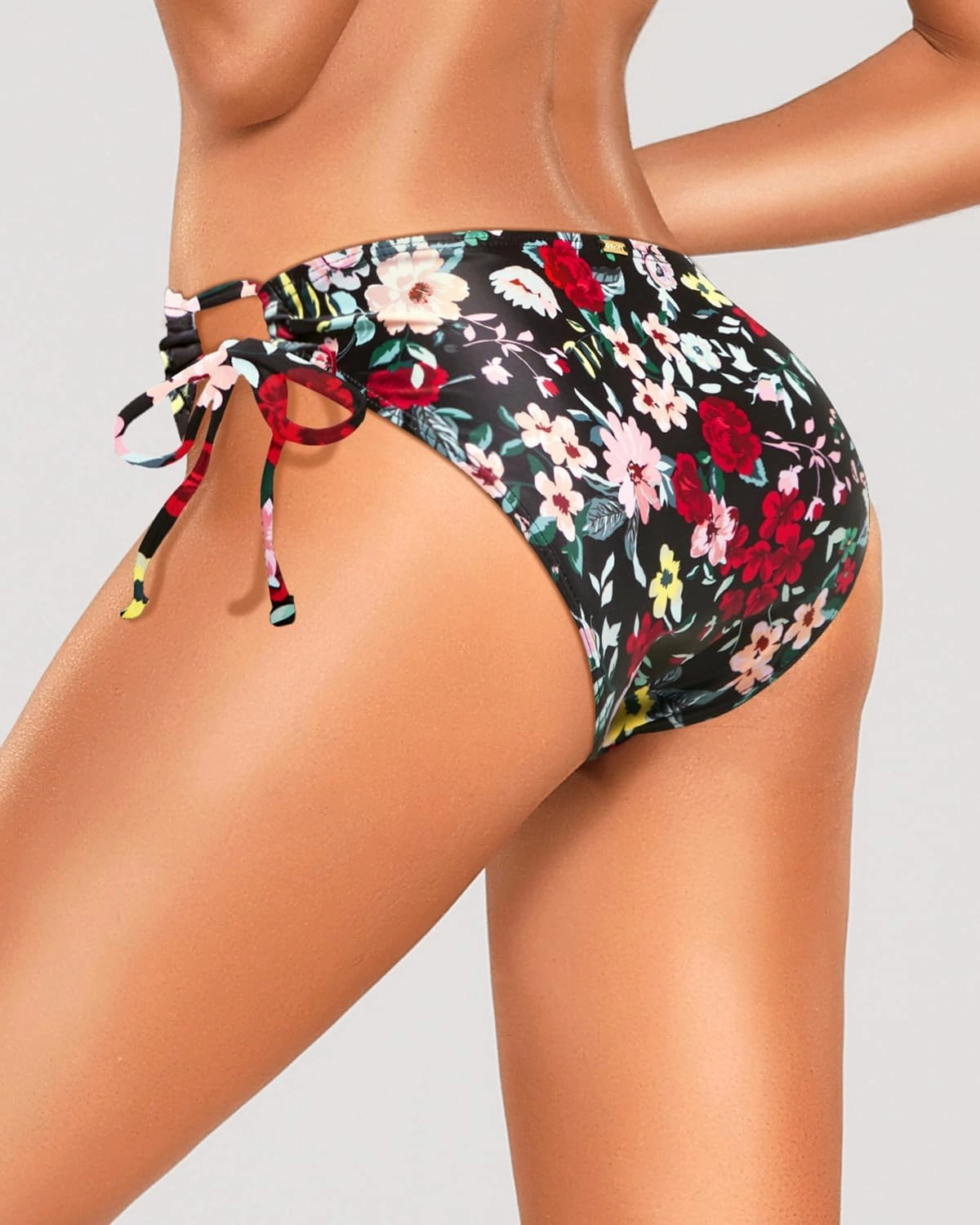 Zmart String Tie Side Bikini Bottoms - Women Full Coverage Swimsuit Bottom Mid Rise Mid Waist Swim Bathing Suit Bottom