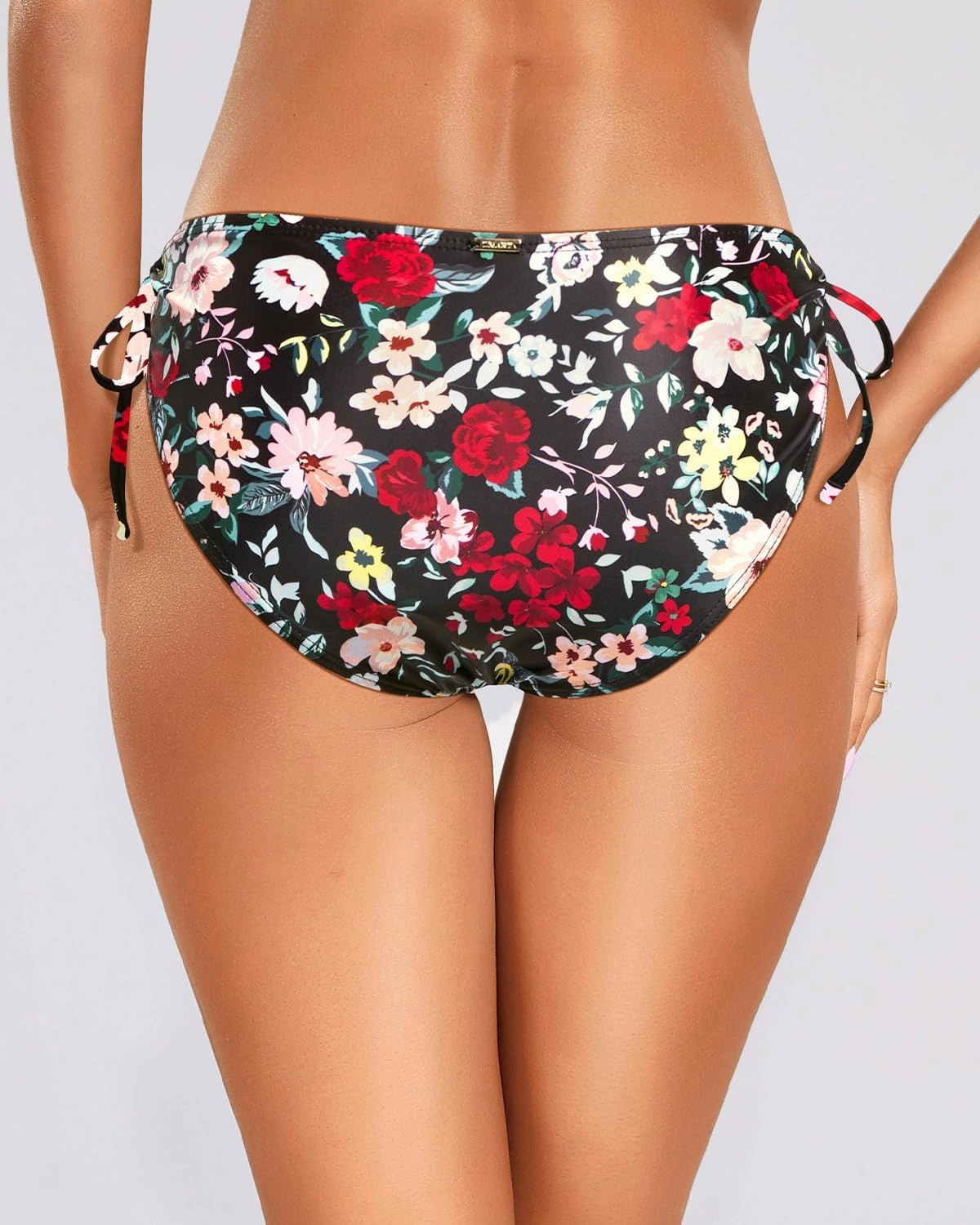 Zmart String Tie Side Bikini Bottoms - Women Full Coverage Swimsuit Bottom Mid Rise Mid Waist Swim Bathing Suit Bottom