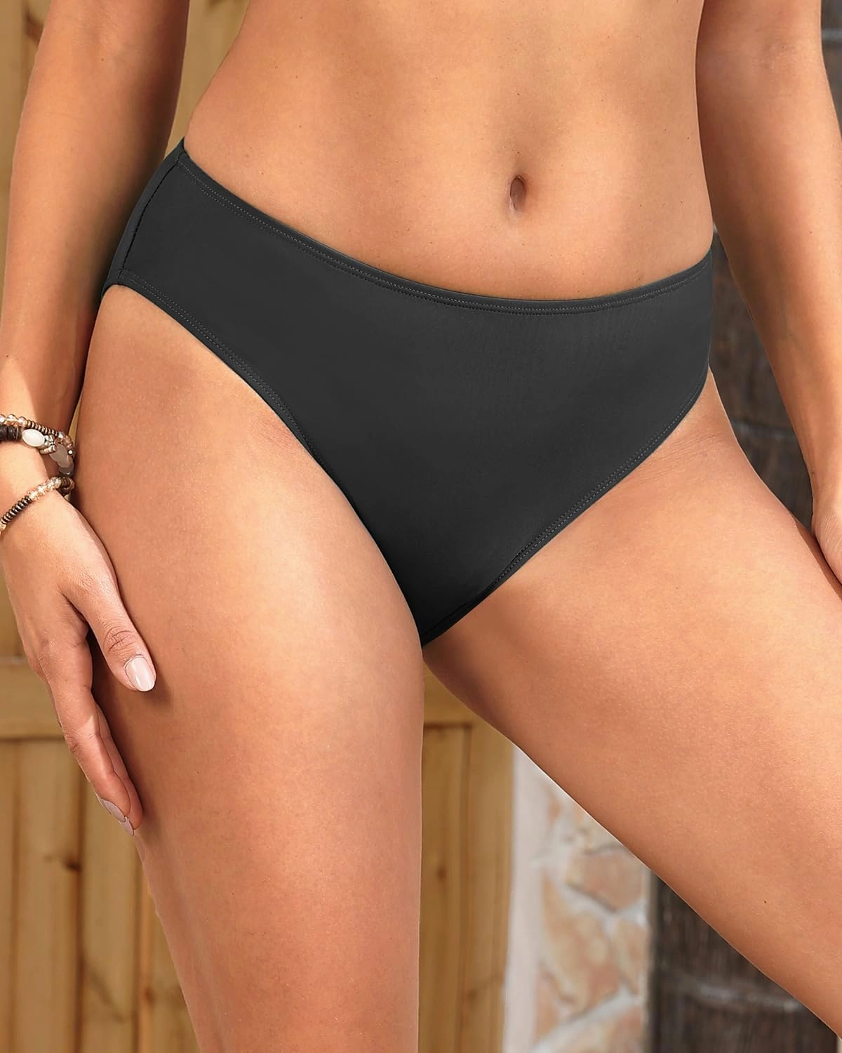 Zmart Women Full Coverage Bikini Bottoms - Mid Rise Bathing Suit Swim Bottom Swimsuit Swimwear