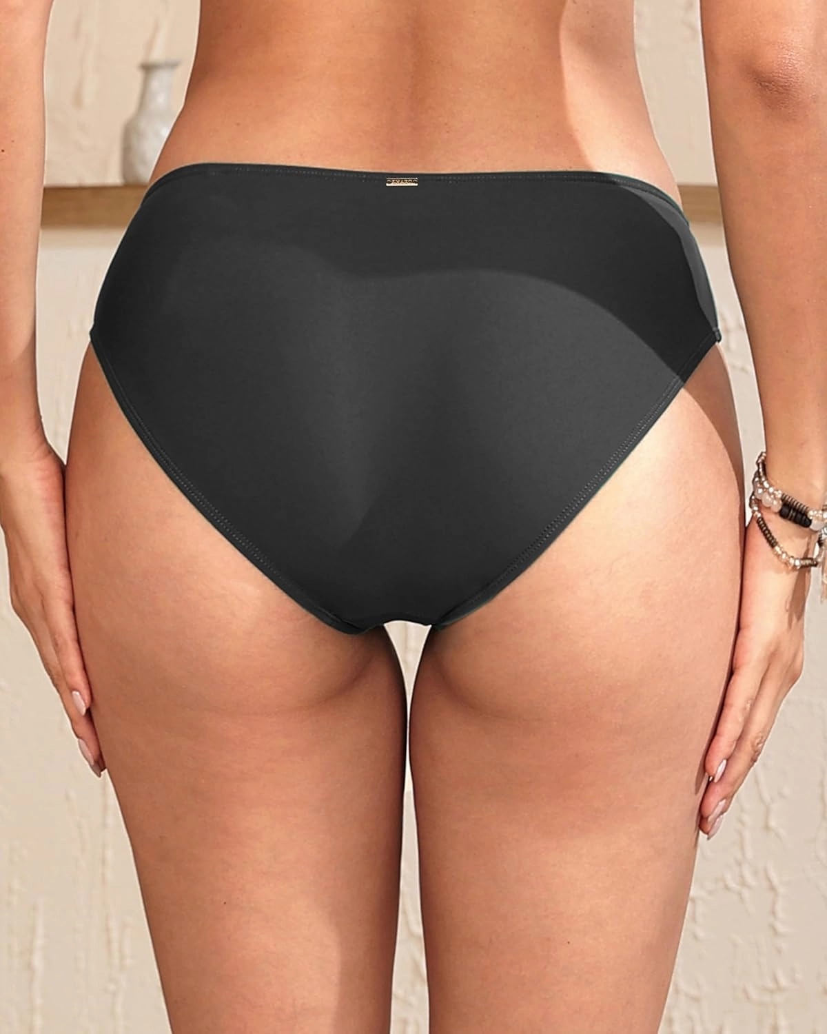 Zmart Women Full Coverage Bikini Bottoms - Mid Rise Bathing Suit Swim Bottom Swimsuit Swimwear