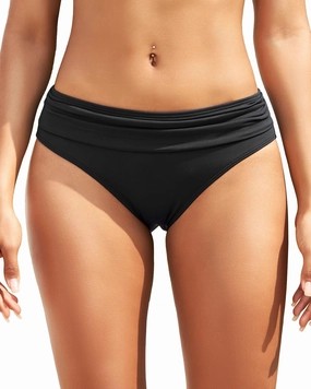 Zmart Women Full Coverage Ruched Bikini Bottoms Tummy Control Swim Bottoms Scrunch Ruffle Bathing Suit Bottom