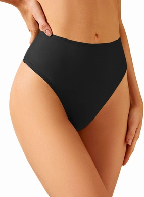 Zmart Women High Waist Thong Bikini Bottoms High Cut Swimsuit Bathing Suit Cheeky Brazilian Swimwear Bottom