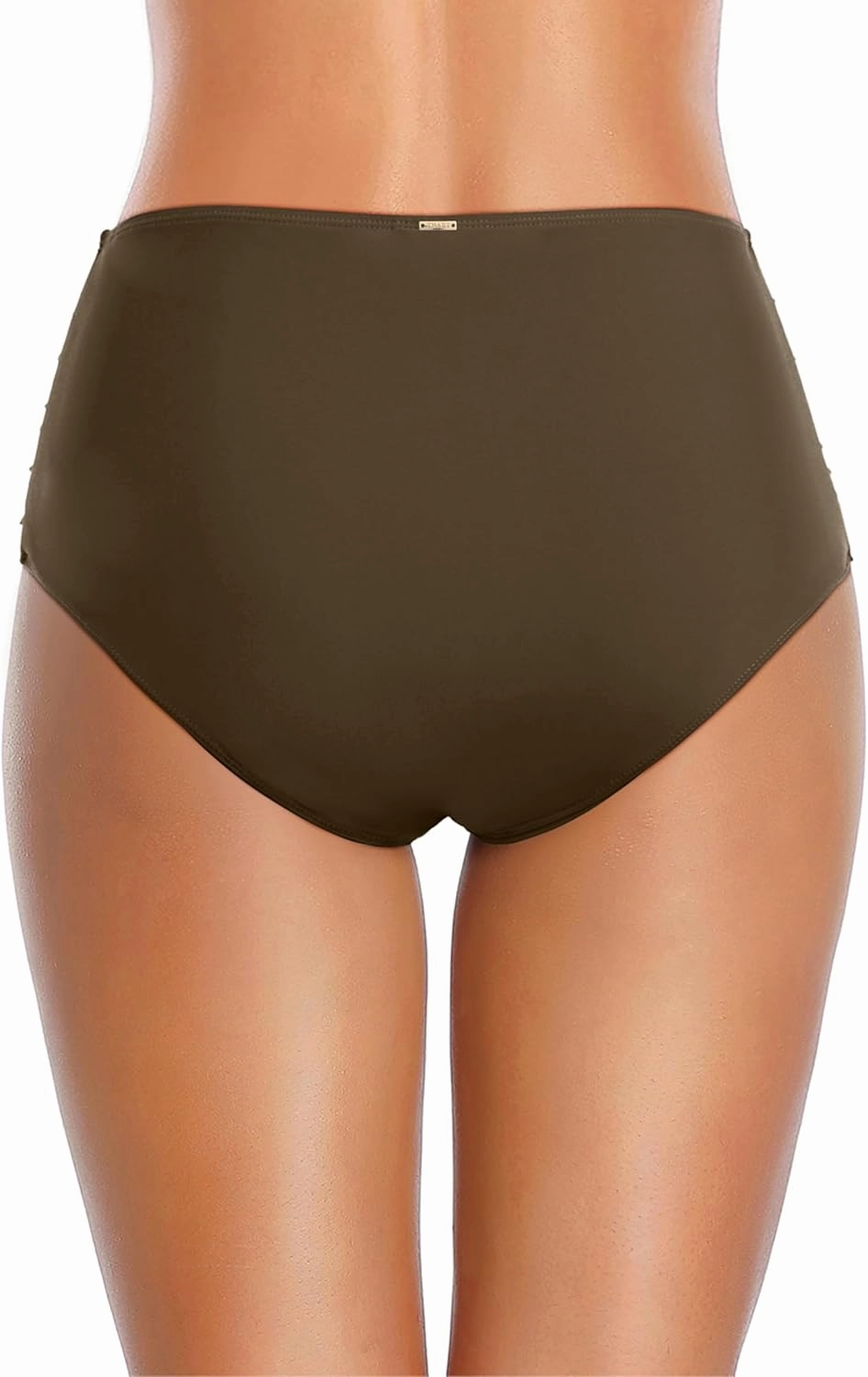 Zmart Women High Waisted Bikini Bottoms - Full Coverage Swim Bottom Ruched Tummy Control Bathing Suit Swimsuit 2025