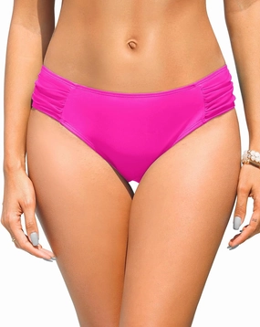 Zmart Women Low Rise Bikini Bottoms - Full Coverage Ruched Bathing Suit Swim Bottom Swimsuits Swimwear