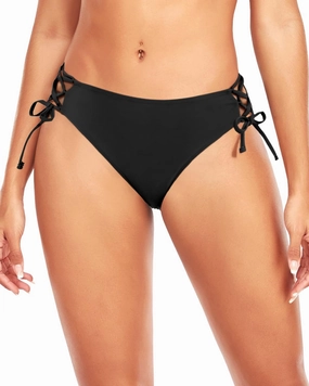 Zmart Women Low Waisted Bikini Bottoms - String Tie Side Bathing Suit Moderate Coverage Swim Bottom