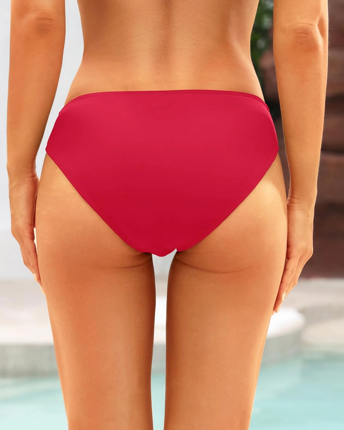 Zmart Women Strappy Bikini Bottoms Full Coverage Bathing Suit Swim Low Rise Cutout Swimsuit Bottom