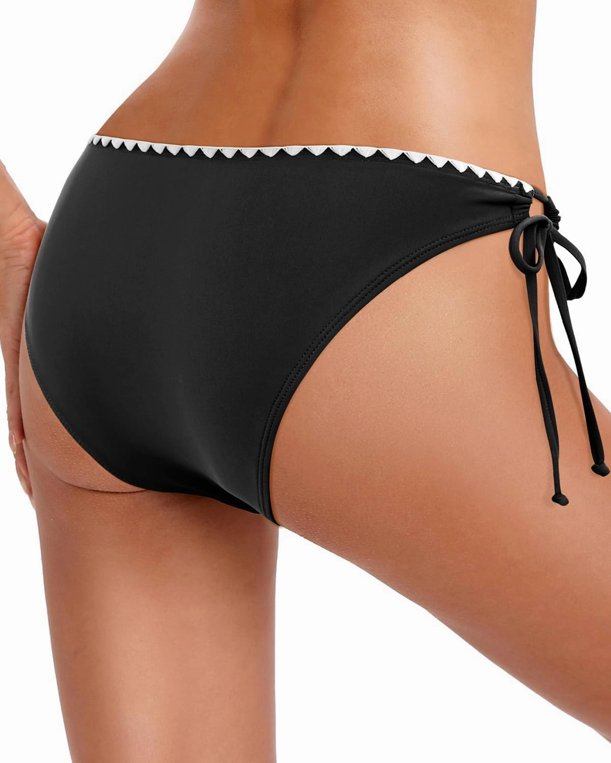 Zmart Women String Tie Side Bikini Bottoms Full Coverage Swimsuit Bottom Low Waist Low Rise Bathing Suit