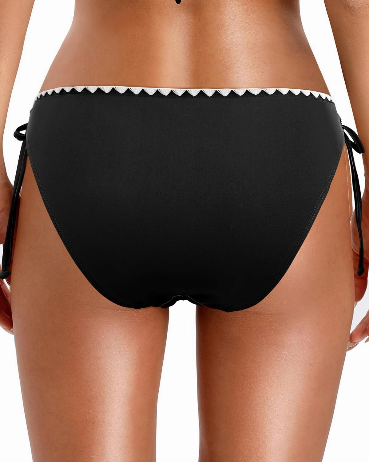 Zmart Women String Tie Side Bikini Bottoms Full Coverage Swimsuit Bottom Low Waist Low Rise Bathing Suit