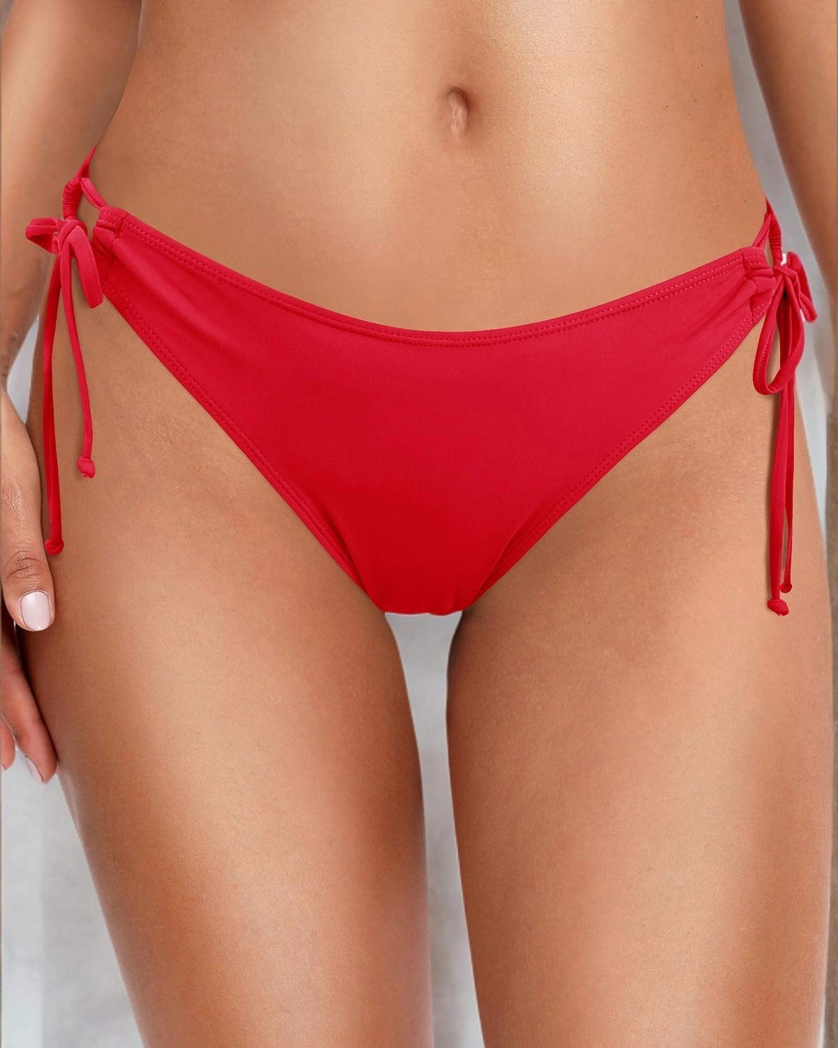 Zmart Women String Tie Side Bikini Bottoms Full Coverage Swimsuit Bottom Low Waist Low Rise Bathing Suit