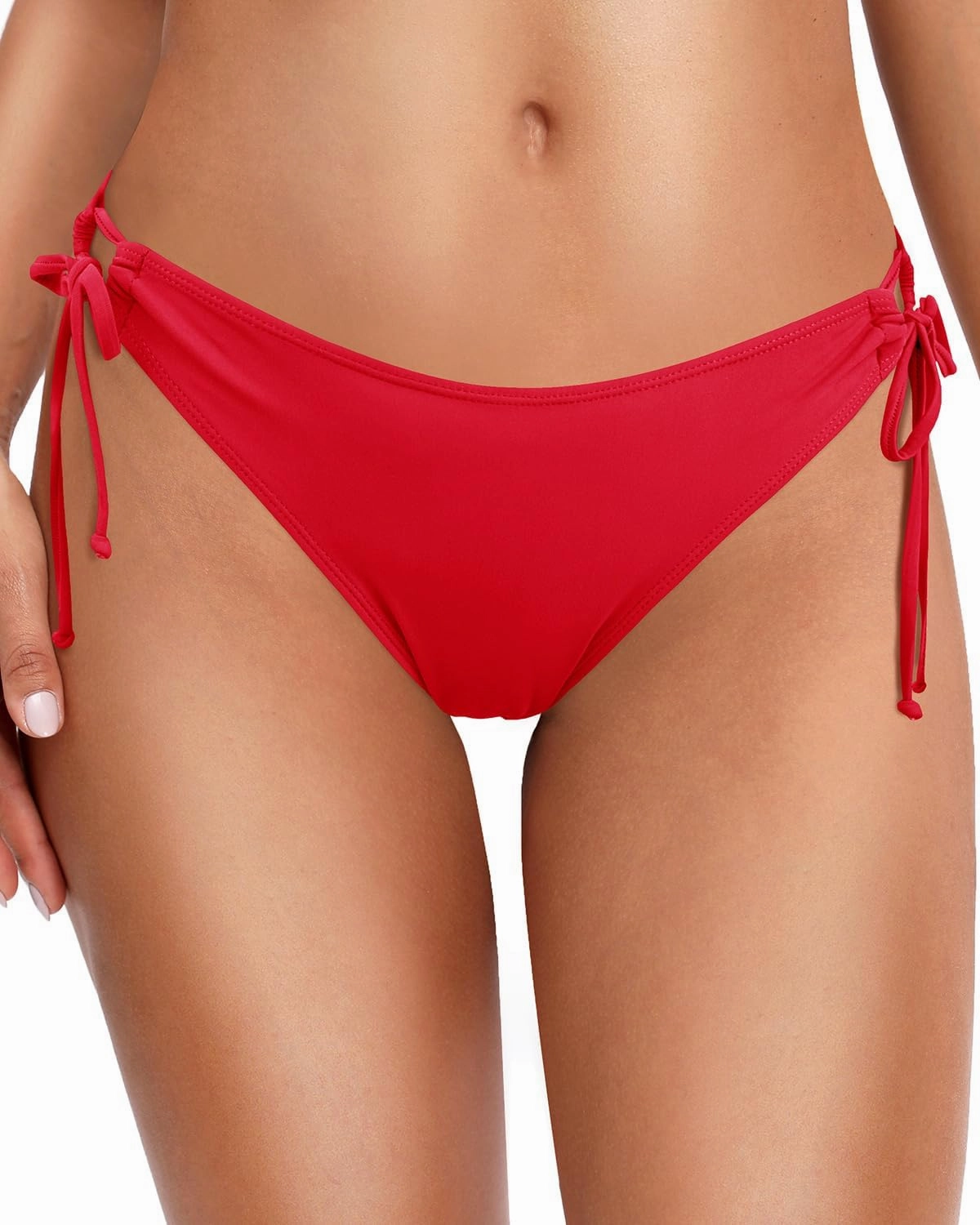 Zmart Women String Tie Side Bikini Bottoms Full Coverage Swimsuit Bottom Low Waist Low Rise Bathing Suit