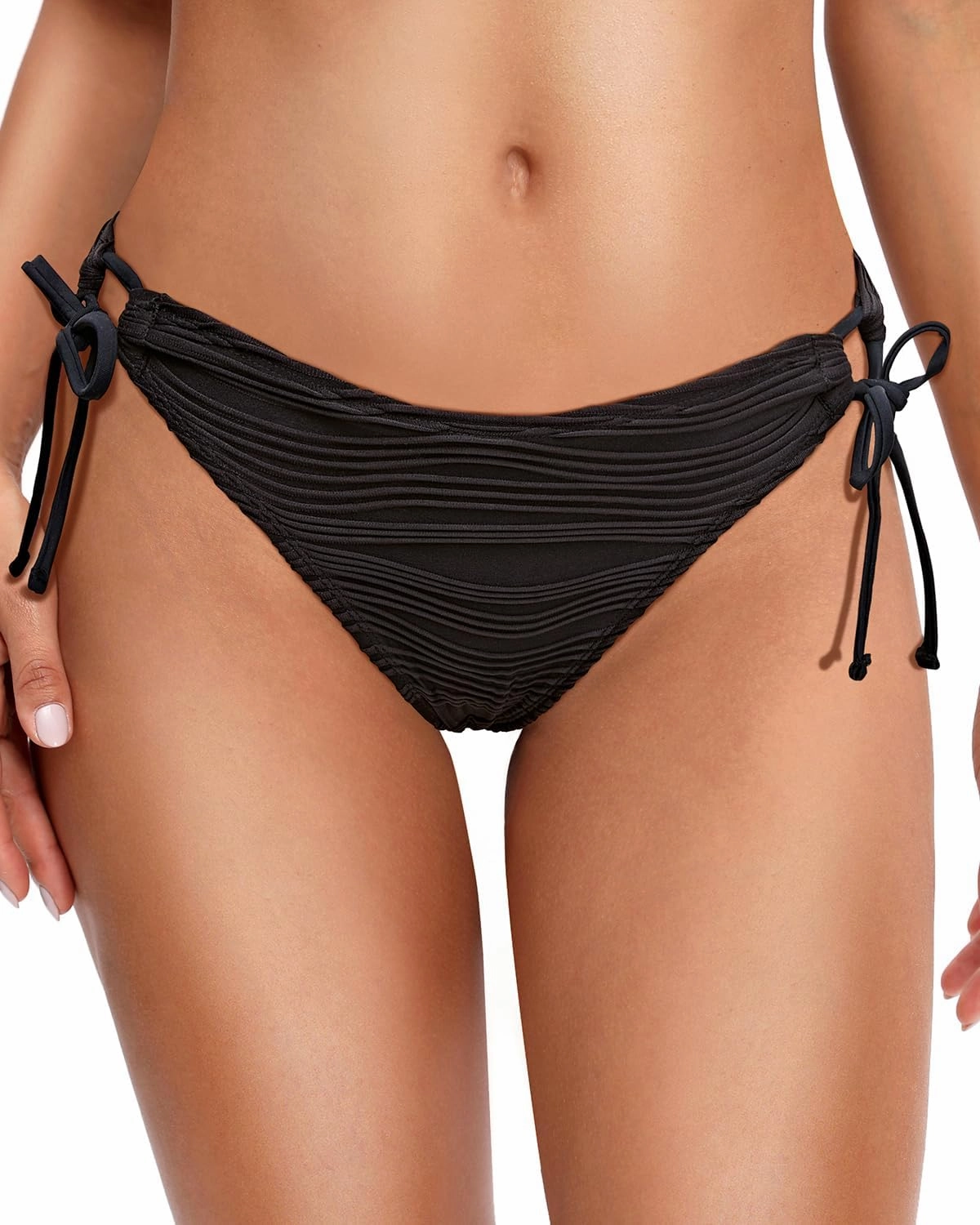 Zmart Women String Tie Side Bikini Bottoms Full Coverage Swimsuit Bottom Low Waist Low Rise Bathing Suit