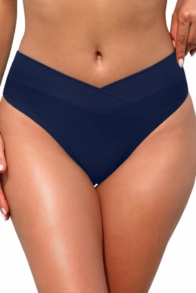 Zmart Women V Cut Cheeky Bikini Bottom - High Cut Bathing Suit Bottom Mid Rise Swim Bottoms Swimsuit