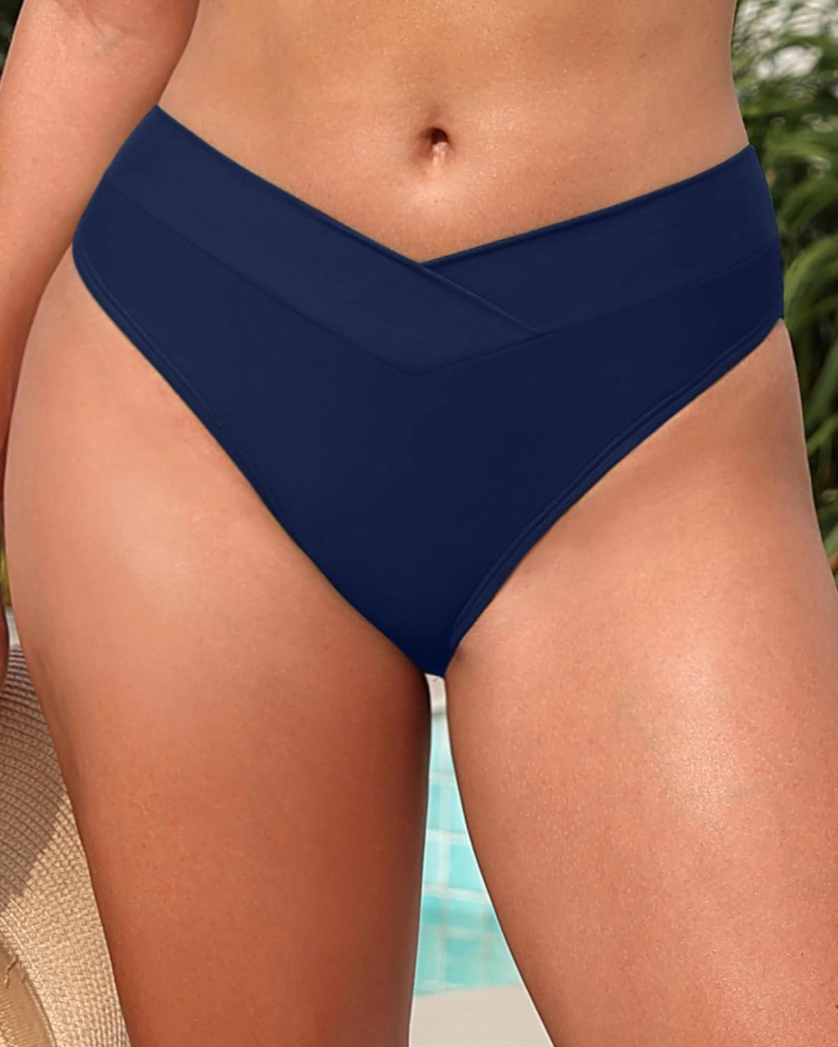 Zmart Women V Cut Cheeky Bikini Bottom - High Cut Bathing Suit Bottom Mid Rise Swim Bottoms Swimsuit