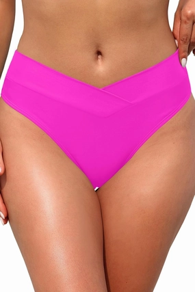 Zmart Women V Cut Cheeky Bikini Bottom - High Cut Bathing Suit Bottom Mid Rise Swim Bottoms Swimsuit