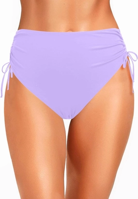 Zmart Womens High Waist Bikini Bottoms - Tie Side Full Coverage Bathing Suit Bottom String Swimsuit
