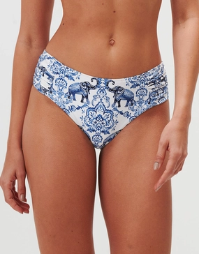 Zuri Gathered Side Bikini Pant - Porcelain